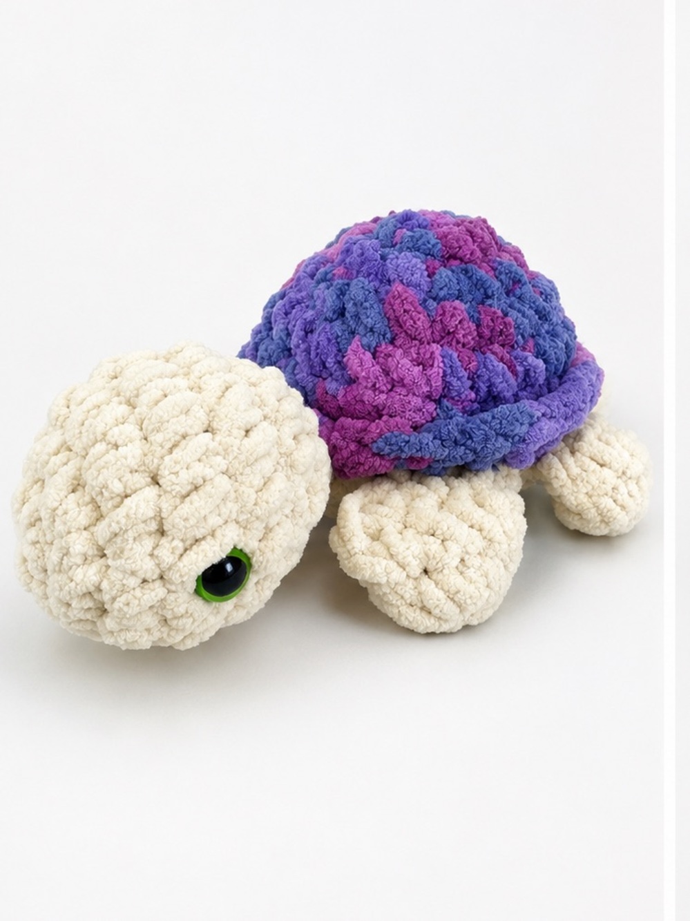 Our Handmade Small Plush Turtle with Purple Ombre Shell
